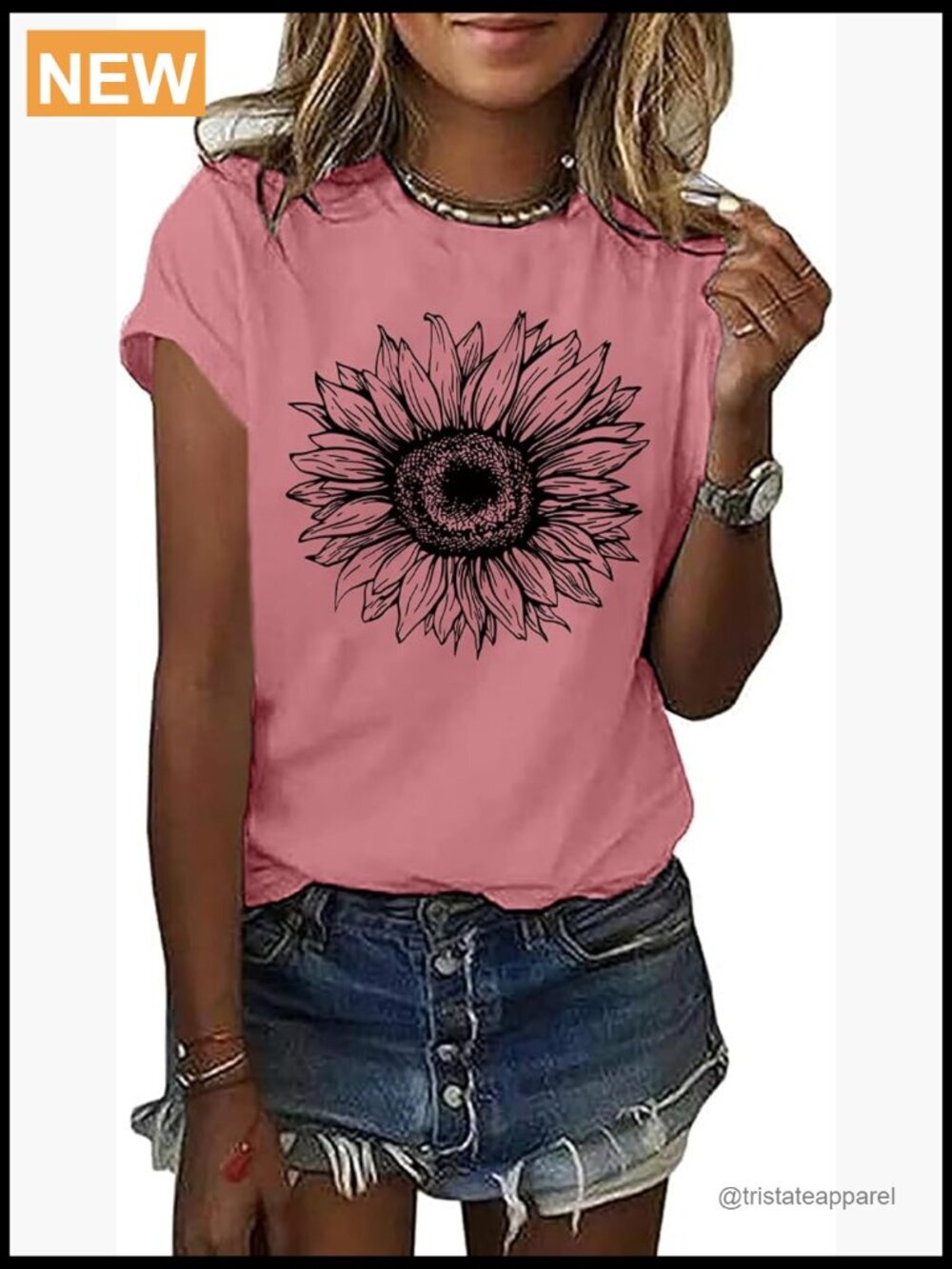 Sunflower Graphic T-Shirt Short Sleeve Crewneck Tee